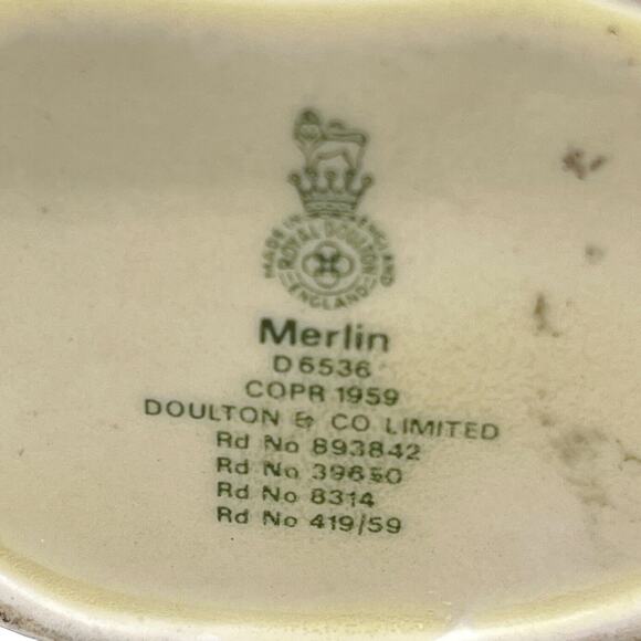 Merlin 4" Toby Jug Character Mug Miniature D.6536 Vintage 1959 Royal Doulton - Picture 12 of 15